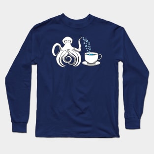 Trippy Octopus Little Teapot with Eyeball Bubble Tea Long Sleeve T-Shirt